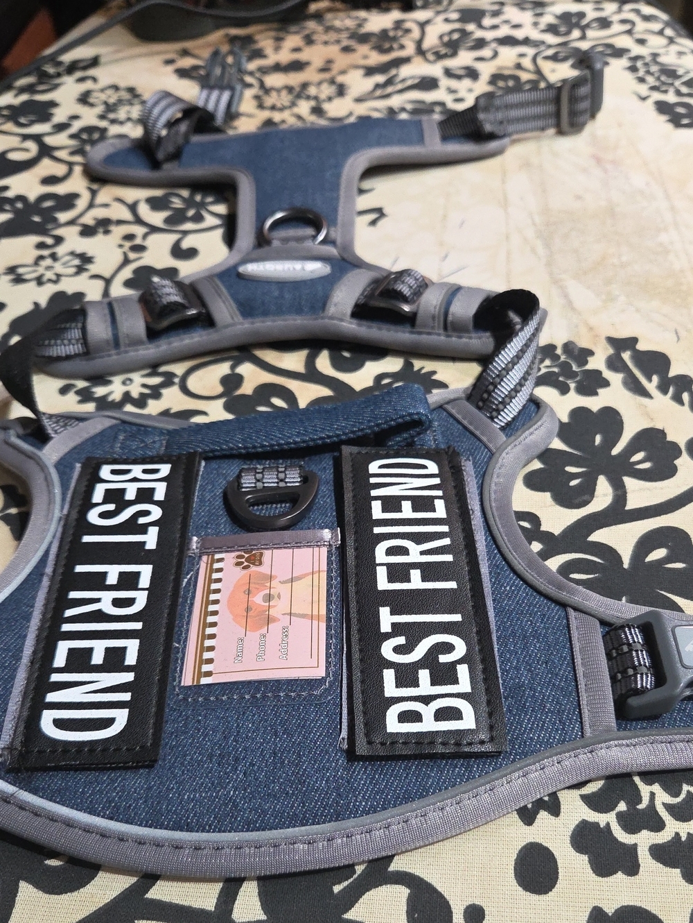 Best Friend Denim Dog Harness - Navy Blue
